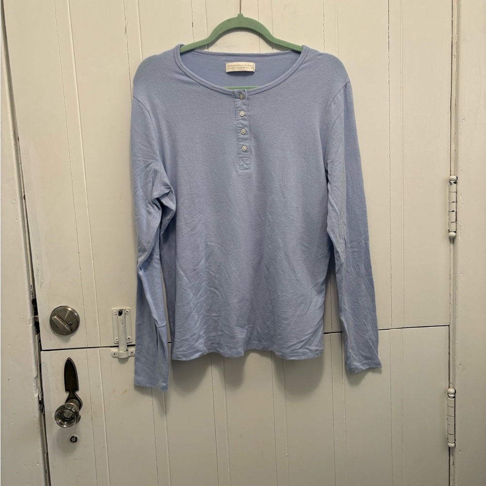 Abercrombie & Fitch Sky Blue Long Sleeve Henley